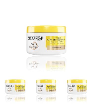 DESSANGE - Masque Cheveux Anti-Dess chement Nutri-Extr me - Formule Enrichie En C ramide & Huile De Cam lia - Nourrit Prot ge & Adoucit - Cheveux Secs - 280ml (Lot de 4) 280 ml (Lot de 4)