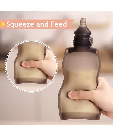 Haakaa 260ml Baby Food Pouches with Variable Flow Teat - Reusable Squeezable Bags for Milk, Juices, and Purees - Breastfeeding Friendly - Freezer Safe - 6M - Buy Online on GoSupps.com