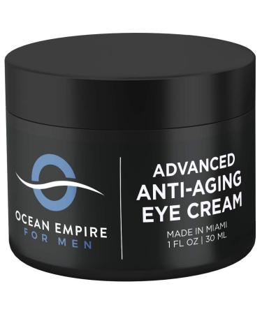 Advanced Men's Eye Cream - Made in USA - Anti Aging Cream for Wrinkles  Dark Under Eye Circles  Eye Bags & Puffiness | Anti-Age Effect Under Eye Cream for Men with Natural Ingredients 1oz
