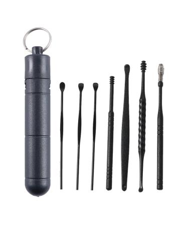 7pcs Ear Wax Removal Tool Kit Stainless Steel Ear Cleansing Tool Set Ear-Wax Cleaner Spoon Tool Set with Storage Case