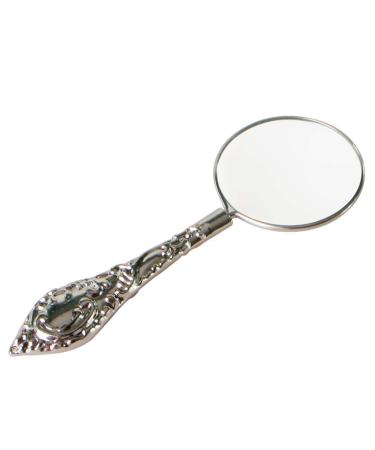 Mini Glass Handheld Retro Reading Magnifier 4X HD Lens Diameter 45mm Metal Handle Old Man Child Student Good Times