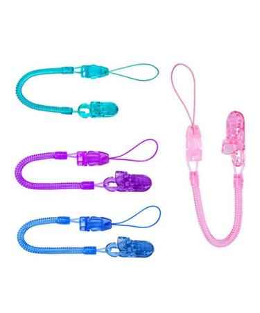 Zeaybsr 4PCs pacifier chain pebble gel pacifier band baby pacifier chains for newborn girls and boys baby pacifier chain of pacifier chains young girls cord pacifier chains