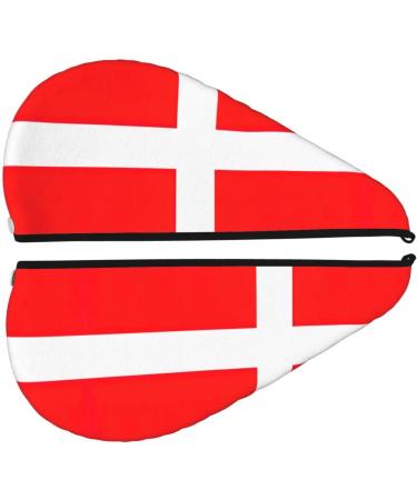 Denmark Danish Flag Coral Velvet Dry Hair Cap - Unisex Towel Wrap for Bath Pool Beach - Perfect Home Accessory - Buy Online on GoSupps.com