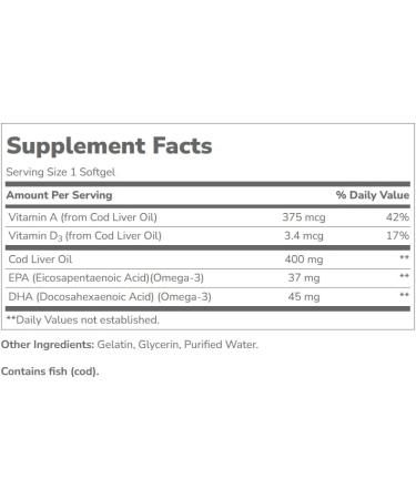 21st Century Norwegian Cod Liver Oil 400 mg 110 Softgels - Buy Online on GoSupps.com