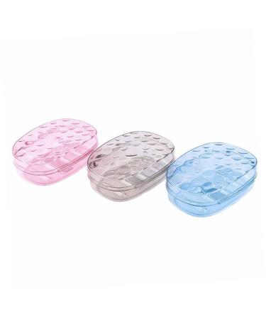Cabilock 3pcs Box Soap Holder Imitation Crystal Soap Dish Red Color Fresh Soap Container Shower Soap Storage Easy to Clean Modern Design Clear Soap Dish Simple Durable Household Face Soap
