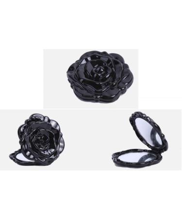 Lurrose Vintage Folding Plastic Rose Compact Mirror | Double Sided Travel Makeup Mirror - Buy Online on GoSupps.com