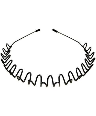 Metal Hair Bands for Men Women's Headbands Beauty Care Unisex Black Wavy Spring Sports for Men's Hair Band Hoop Clips Women Accessories Simple Elastic Non Slip Wide Headwear Bandeau Outdoors - Buy Online on GoSupps.com