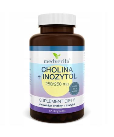 Medverita - Choline + Inositol 250/250mg - Supports liver function - Dietary supplement - 1 capsule per day - 120 capsules