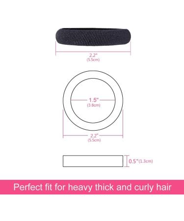 J-MEE Thick Hair Ties Hair bands No Break Ponytail Holders for Thick Heavy and Curly Hair (Hair ties 5 Black) - Buy Online on GoSupps.com