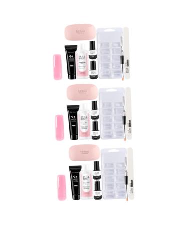 3 Sets Manicure Tools Set Nail Manicure Kit Nail Extended Accessory Tool Nail Dip Kit Nail Supplies Kit Nail Grooming Kit Nail Art Gel Mini Nail Kit Nail Piece Plastic Seal