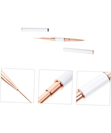 Ipetboom Pull Line Nail Art Pen Manicure Tool Nail Painting Tool Manicure Brushes for Nails Nail Art Liner Brushes Marker Pen Double Head With Cover White Metal Nail Polish - Buy Online on GoSupps.com