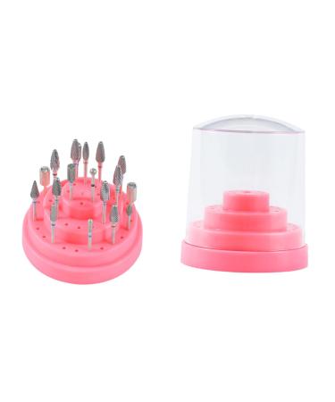 Beatifufu 1pc 48 Protect Nail Drill Bits Nail Bit Nail Grinding Head Storage Nail Drill Bits Stand Display Holder Stand Nail Drill Bit Holder Nail Drill Bits Holder Pink Multicolor Box Size 1 Pink