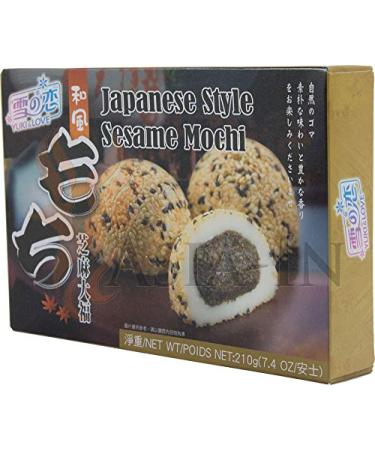 Yuki & Love Japanese Style Sesame Mochi - Delicious Rice Cake 210g (6 x 35g) | International Shipping Available - Buy Online on GoSupps.com