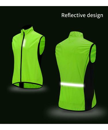 WOSAWE Cycling Vest for Men & Women | Reflective Breathable Sleeveless Wind Jacket - New Green L | Ideal for Running & Cycling - Buy Online on GoSupps.com