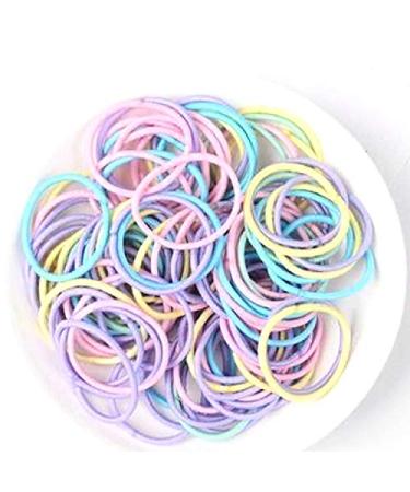 Rmeet Mini Hair Tie 100 Pack Rubber Hair Band Colorful Small Hair Ties for Girls Elastic Rubber Hair Band for Daily Hairstyles