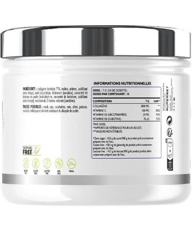 Superset Nutrition - Collagen Max (350g) - 71% Peptan Type I Hydrolyzed Collagen - Enriched with Vitamins C B3 and B8 - Joint Support & Skin Beauty - Tropical - Buy Online on GoSupps.com