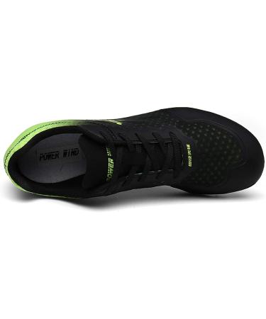 muchflash Track and Field Shoes - Professional Athletic Racing Shoes for Men and Women - Black-Green - Buy Online on GoSupps.com