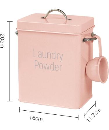 Laundry Detergent Powder Storage Tin Box Washing Powder Bucket Laundry Detergent Container Modern Laundry Detergent Dispenser Detergent Bin with Scoop Laundry Room Accessories Pink - Buy Online on GoSupps.com