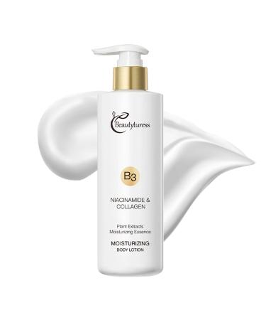 Nicotinamide & Collagen Body Lotion for Dry Skin - Firming & Hydrating Moisturizer for Women Men Lightweight Daily Skin Care Cream for Even Skin Tone - Suitable for All Skin Types - 8.45 fl oz