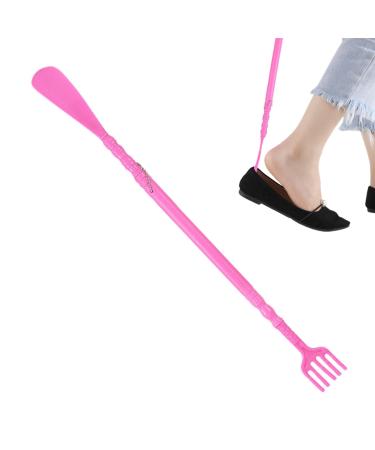 Portable back scratch long handle back scratch telescopic back scratch pull-out back scratch with telescopic handle for adult men women and putting on shoes while standing rose