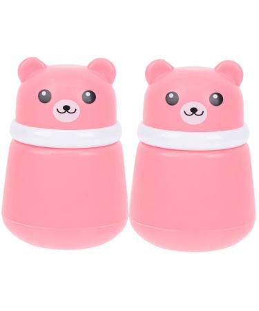 FRCOLOR 2pcs Body Powder Box Baby Powder for Newborn Face Wash Dispenser Baby Powder Puff Talcum Powder Boxes Fluffy Powder Puff Loose Powder Puff Box Creative Baby Powder Box Storage Box 10x7cm Pink