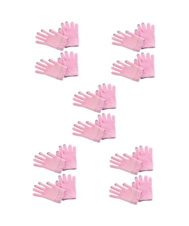 POPETPOP 10 Pairs Moisturizing Gloves Women Gel Gloves Women Hand Care Gloves Grooming Glove Touch Screen Cotton Gloves Spa Gloves Hand Covering Spandex Pink Miss Cosmetic