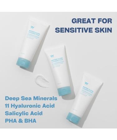 Water Glow Cleansing Foam 5.29 fl oz | Oil-Free Hydrating Facial Cleanser with Salicylic Acid & Hyaluronic Acid | Hypoallergenic K-Beauty for Sensitive Skin - Buy Online on GoSupps.com