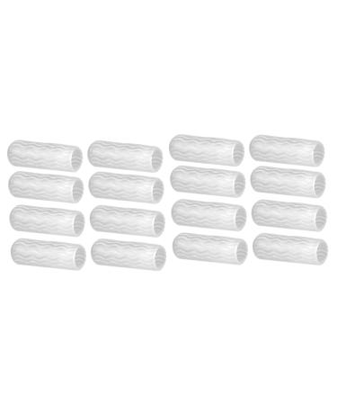 Healvian 8 Pairs Sleeve Protectors Silicone Gel Silicone Sleeves Protector Open Tube Whitex2pcs 5.2X1.75X0.2cmx2pcs