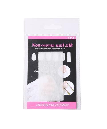 20 Pcs Fiberglass Nail Extension Fiber Fiberglass Silk Nails Wrap Stickers Nail Art Quick Extension Fiberglass Silk for Gel Extension Nail Art Tools