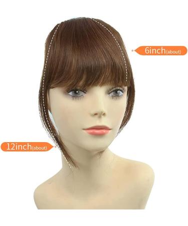 Real Human Hair Clip-In Thick Bangs Extension - Unprocessed French Fringe in Light Brown - Buy Online on GoSupps.com