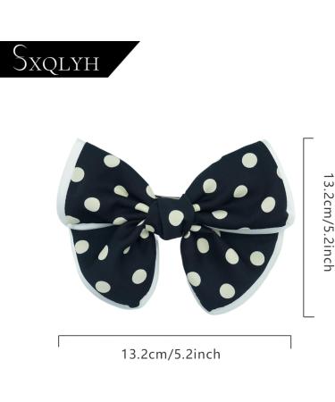 SXQLYH Bow Hair Clip Satin Polka Dots 2 Pieces Hair Clips Ladies with Large Bow Women Hair Bows Hair Clips French Hair Clips Ballerina Bow Elegant Satin Hair Accessories - Buy Online on GoSupps.com