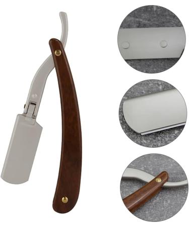 Vintorky Mustache Razor for Men - Travel-Friendly Manual Hair Trimmer with Earth Color Wood Handle & Stainless Steel Blades - Buy Online on GoSupps.com
