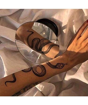 3 Sheets Yeahgoshopping Realistic Big Size Black Snake Waterproof Temporary Tattoo Stickers - Body Art Decals for Men and Women - Buy Online on GoSupps.com