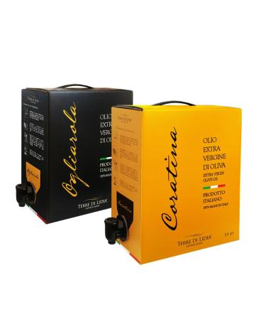 Terre di Lidia - 2 Pieces - Extra Virgin Olive Oil - Spineto + Mor - 2 x Bag in Box 3L - 100% Italian Product - Coratina + Ogliarola - 2021/2022 Campaigns