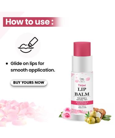 Shop Rose Multipurpose Tinted Lip Balm | 100% Natural Pink Tint for Dry & Chapped Lips | Long-Lasting Shea Butter & Vitamin E | 6g - Buy Online on GoSupps.com