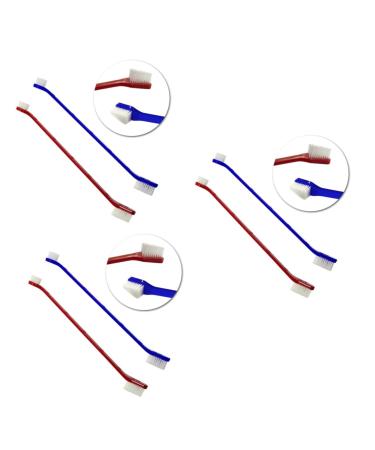 FOMIYES 6 Pcs Toothbrushes Dog Toothbrush and Toothpaste Set Sanitary Brush Double Head 1 count (Pack of 1) As Shownx3pcs