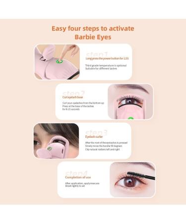 Shop Heated Eyelash Curlers - Electric USB Rechargeable 3 Temperature Modes Quick Curling for Beautiful Lashes | Pink - Buy Online on GoSupps.com