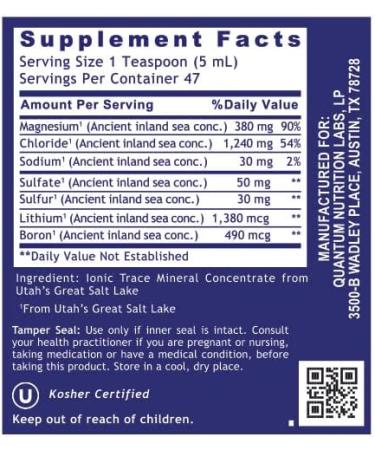 Quantum Mag Liquid 8 FL OZ - Rich in Magnesium - Promotes Whole Body Mineral Health - From Utah's Great Salt Lake - Buy Online on GoSupps.com