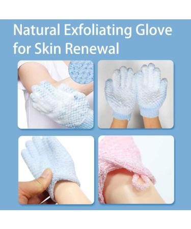 Exfoliating Shower Gloves - Deep Scrub Mitts for Gentle Skin Exfoliation | Body Back Scrubber - Bath Exfoliator for Men & Women (1 Pair - Pink - Buy Online on GoSupps.com