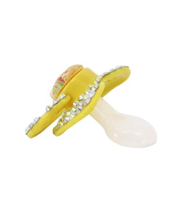 Handmade Diamond Big Shield Adult Pacifier Dummy - Yellow Seashell Design - Buy Online on GoSupps.com