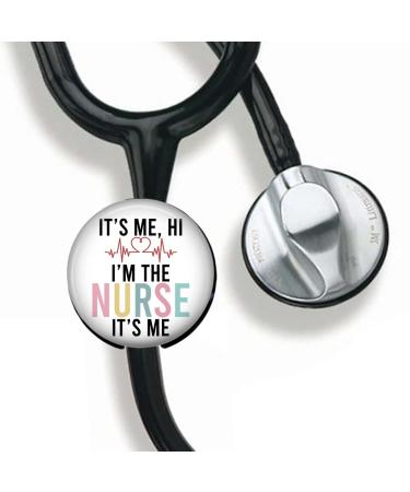 I'm The Nurse It's me Stethoscope Tag Personalized Nurse Doctor Stethoscope ID Tag Customized Medical Stethoscope Name Tag with Writable Surface-Black