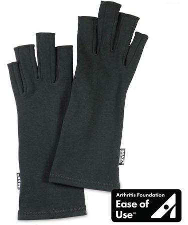 Imak Compression Arthritis Gloves - Black, Large - Pain & Stiffness Relief for Hands (2 Gloves) - Buy Online on GoSupps.com