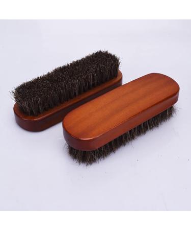 2 Pcs Shoe Polish Brush Set Horsehair Brushes Shoe Boot Shine Brush Horse Hair Bristles Brush for Boots Sofas Bags - Buy Online on GoSupps.com