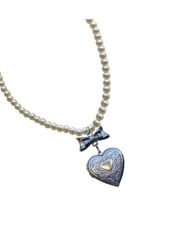 Oralgos simple vintage necklace with heart loop trailer fashionable collar necklace collarbone chain pearl choker statement jewelry