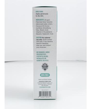 American Biotech Labs Silver Biotics Skin Cream - Nano-Silver & Hyaluronic Acid - Unscented 3.4 oz | Advanced Healing 20 PPM - Buy Online on GoSupps.com