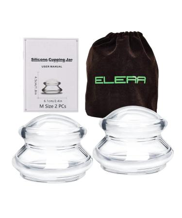 ELERA Silicone Cupping Therapy Sets, Professionally Chinese Massage Cups Tools, Silicone Cup for Joint Pain Relief, Massage Body (2 Cups) 2 Piece Set-M