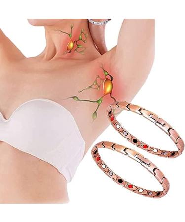 JDCP Lymph Drainage Magnetic Bracelet - Detox & Weight Loss Support in White & Rose Gold - Buy Online on GoSupps.com