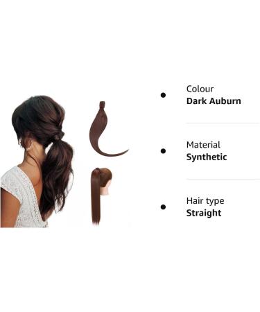S-noilite 23 Straight Wrap Around Ponytail Clip in Hair Extension - Dark Auburn (58cm) Long Popluar Style - 23 Inch - Buy Online on GoSupps.com