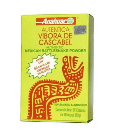 Vibora de Cascabel 50 capsules Authentic Mexican Rattlesnake Powder Dietary Supplement