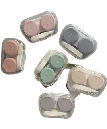 Miedeon contact lens container fashionable contact lens container 3er contact lenses etui portable travel contact lens container in single color light contact lenses accessories set (green)